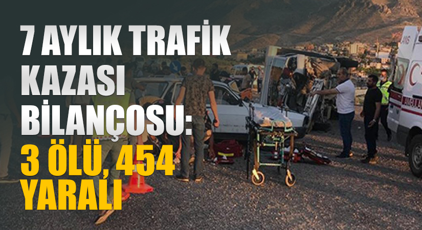 Siirt’in 7 aylık trafik kazası bilançosu açıklandı: 3 ölü, 454 yaralı