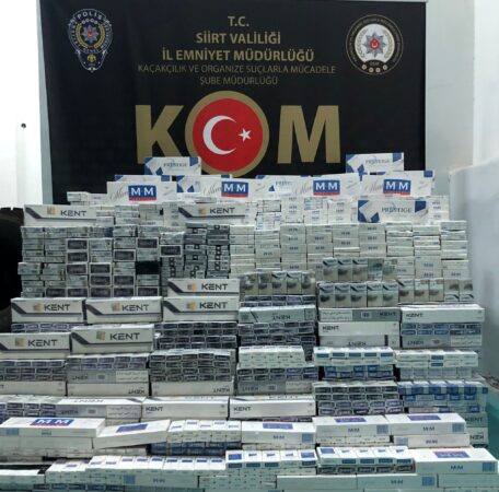 Siirt’te gümrük kaçağı 11 bin 200 paket sigara ele geçirildi.
