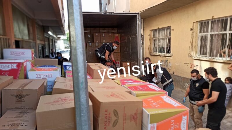 Siirt İl Emniyet Müdürlüğü Tillo yolu civarında bir depoya yaptıkları