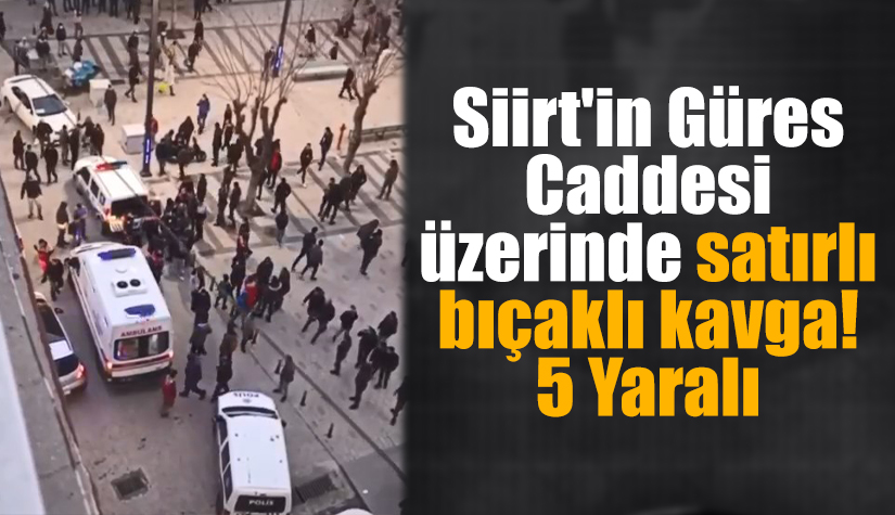 Siirt’in Güres caddesinde meydana gelen kavgada 5 kişi yaralandı. Edinilen