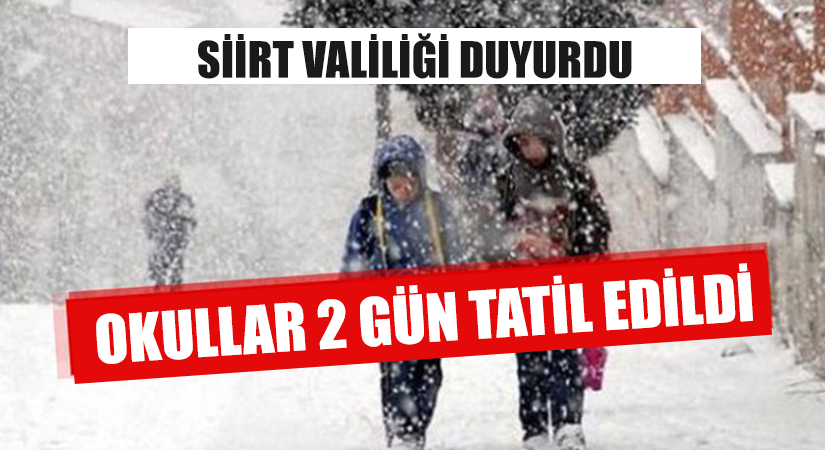 Okulların tatil edilmesi ile ilgili Siirt valiliğinden yapılan duyuruda şu