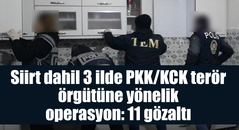 Siirt dahil 3 ilde PKK/KCK terör örgütüne yönelik operasyon: 11 gözaltı