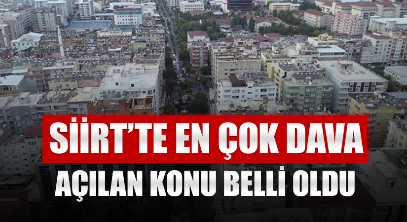 Türkiye’nin ‘Dava Atlası’ Çıkarıldı! Siirt’te en çok dava açılan konu belli oldu Adalet Bakanlığı Adli Sicil ve İstatistik Genel Müdürlüğü, 2021’de hukuk