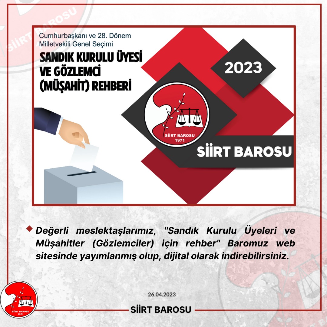 Siirt Barosu 14 Mayıs’ta