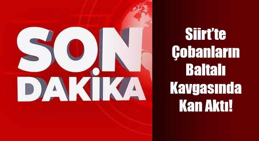 Siirt’te Çobanların Baltalı Kavgasında Kan Aktı! Siirt’in Baykan ilçesinde 2 çoban arasında nedeni bilinmeyen bir sebepten