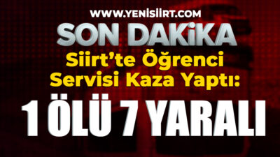 Siirt’te taşımalı eğitim kapsamında hizmet veren öğrenci servisinin kaza yapması