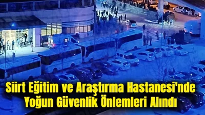 Siirt Eğitim ve Araştırma Hastanesinde Yoğun Güvenlik Önlemleri Alındı Siirt'in Pervari ilçesinde yaşanan silahlı çatışmanın ardından, hastanede yoğun güvenlik