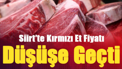 Siirt’te Kırmızı Et Fiyatı Düşüşe Geçti Siirt’te kırmızı et fiyatlarında küçük bir düşüş görüldü.