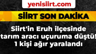 Siirt'in Eruh ilçesinde meydana gelen trafik kazasında bir kişi ağır