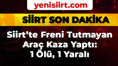 Siirt’te meydana gelen trafik kazasında 1 kişi hayatını kaybetti.