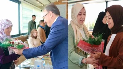 Siirt Valisi Dr. Kemal Kızılkaya ve eşi Hanımefendi Nurten Kızılkaya,