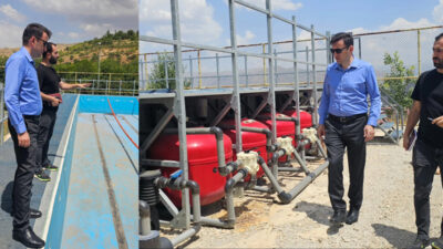 Siirt'in Pervari ilçesinde atıl durumda ki portatif yüzme hizmete giriyor.