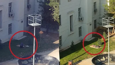 Siirt’te kimliği belirsiz bir şahsın geceleri 15 Temmuz Demokrasi Meydanında