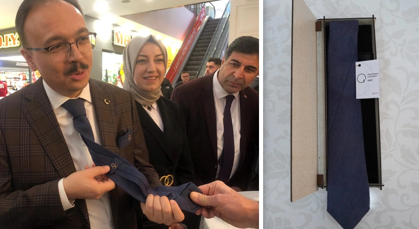 Siirt’te Şal Şepik Kumaşından Kravat Üretildi! İlk Kravatı Vali Dr. Kızılkaya Taktı Bugüne kadar yalnızca erkek ceketi, banyo kesesi ve halk oyunları