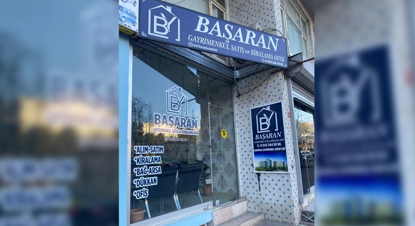 Siirt’te Millet Bahçesi karşısında faaliyet gösteren Başaran Gayrimenkul Danışmanlık Firması