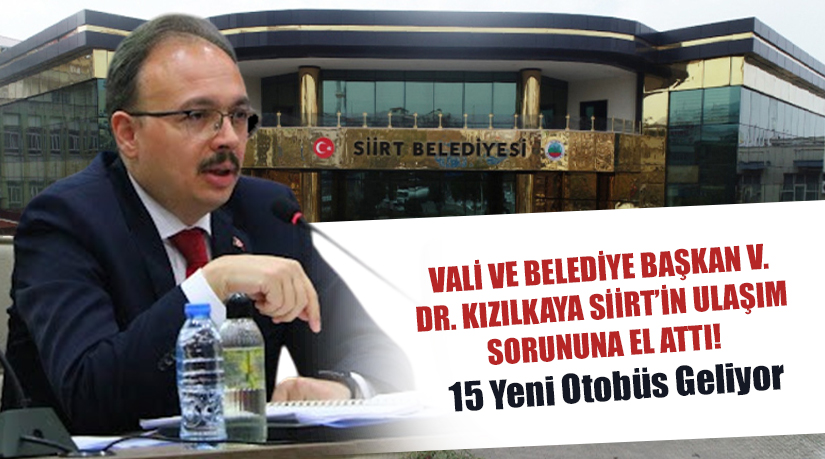 Vali Kızılkaya Siirt’in Ulaşım Sorununa El Attı! Şehir İçi Ulaşım Sorunu Tarih Oluyor, 15 Yeni Otobüs Geliyor Siirt’in şehir içi toplu taşıma sorununa çözüm geliyor.
