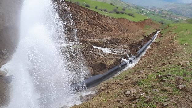 Siirt’te içme suyu sağlayan Hesko isale hattında meydana gelen arıza