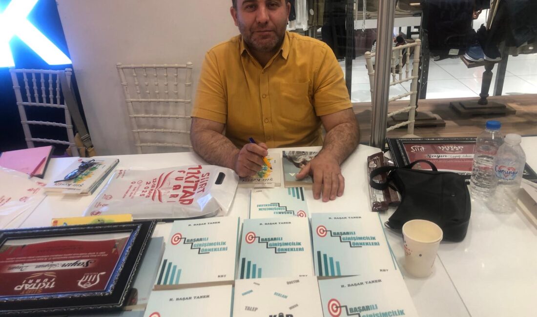 Hemşerimiz Taner Kitap Gelirini Gazze’ye Bağışladı Başarılı Girişimcilik Örnekleri adlı kitabı ile 11.Siirt Kitap fuarında yer