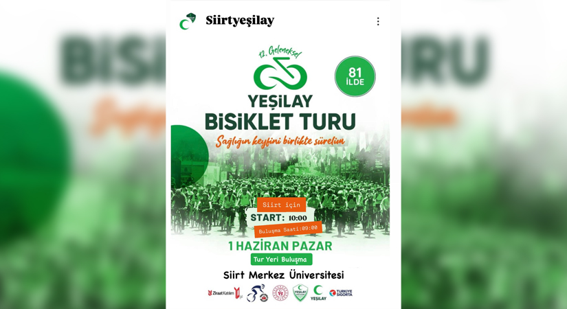 Sağlığın Keyfini Birlikte Sürelim! Yeşilay’dan 1 Haziran’da Hep Birlikte Pedal Çevirme Etkinliği Yeşilay’ın geleneksel bisiklet turu yapılıyor.