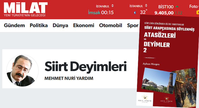 Mergen’in Eseri Ulusal Basında Genel Yayın Yönetmenimiz Ayhan Mergen’in yazdığı, editörlüğünü de Sedat Akay’ın