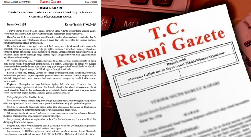 Türkiye Büyük Millet Meclisi (TBMM), İsrail’in Gazze’de başlattığı ve İran’a
