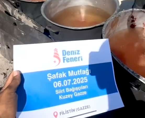 Siirtliler Gazzeye Derman Oluyorlar Deniz Feneri Derneği, Gazze’de savaşın yanı sıra açlıkla mücadele eden