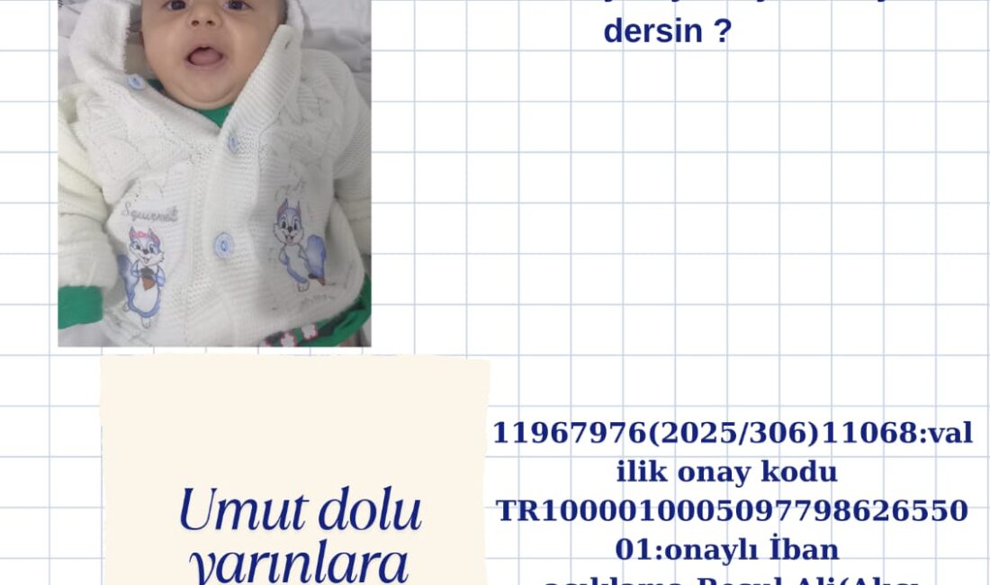 SMA 1 tip hastası minik Ali Resul hayırseverlerin desteğini bekliyor.