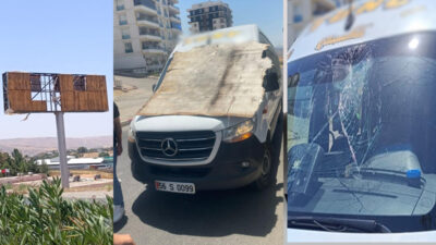 Siirt-Kurtalan karayolu kenarında bulunan boş reklam panoları, etkili olan aşırı