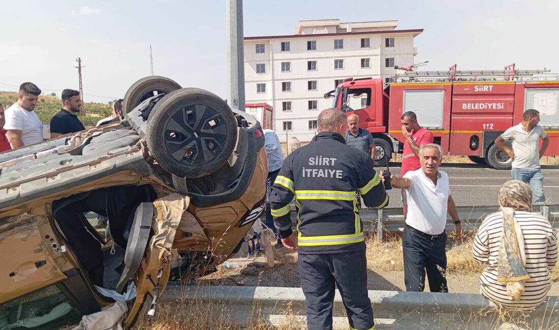 Siirt’te otomobil ters döndü, 3 kişi yaralandı Siirt’te iki aracın çarpışması sonucu meydana gelen trafik kazasında biri