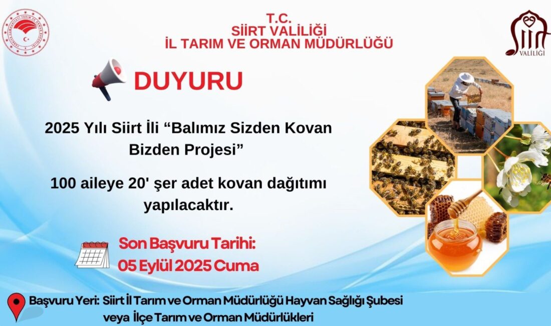 Siirt Valiliği’nin destekleriyle, İl Tarım ve Orman Müdürlüğü tarafından yürütülen