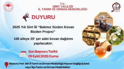 Siirt Valiliği’nin destekleriyle, İl Tarım ve Orman Müdürlüğü tarafından yürütülen