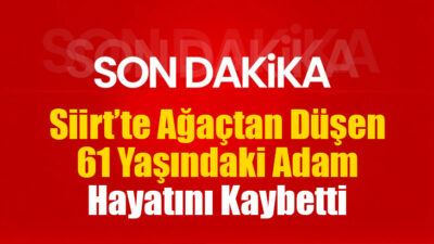 Siirt’te Ağaçtan Düşen 61 Yaşındaki Adam Hayatını Kaybetti Siirt’in Şirvan ilçesine bağlı Yamaçlı köyünde meydana gelen olayda, 61