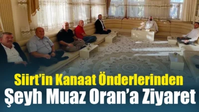 Özturan’dan Siirt’in Kanaat Önderlerinden Şeyh Muaz Oran’a Ziyaret AK Parti Siirt İl Başkanı Bahri Caner Özturan, Şeyh Hüseyin