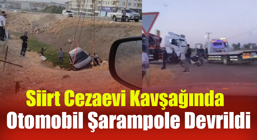 Siirt Cezaevi Kavşağında Otomobil Şarampole Devrildi Siirt Cezaevi Kavşağı’nda akşam saat 18.00 sıralarında meydana gelen kazada