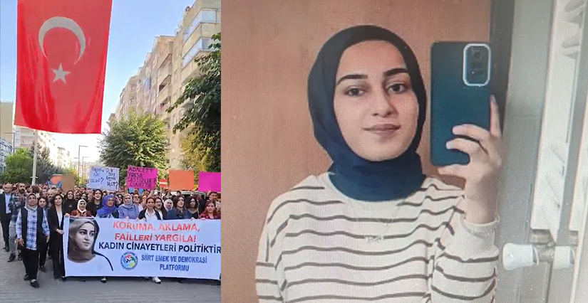 Siirt’te Rojin Kabaiş İçin Yürüyüş Düzenlendi Van’da kaybolduktan sonra ölü bulunan Rojin Kabaiş için Siirt'te bir