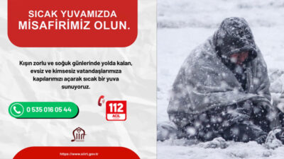 Siirt Valiliği, kış aylarında etkisini artıran soğuk hava koşulları nedeniyle