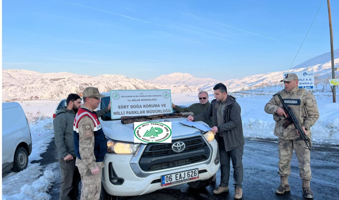 Siirtte kaçak avlanan avcı avlandı Doğa Koruma ve Milli Parklar 14. Müdürlüğü (DKMP) Siirt Doğa