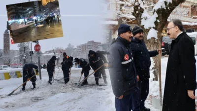Siirt’te etkili olan son kar yağışının ardından belediye ekipleri hızlı