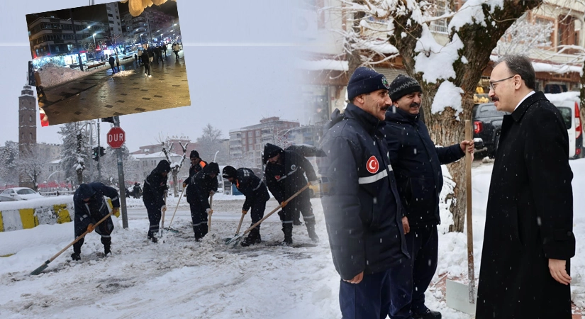 Siirt’te etkili olan son kar yağışının ardından belediye ekipleri hızlı