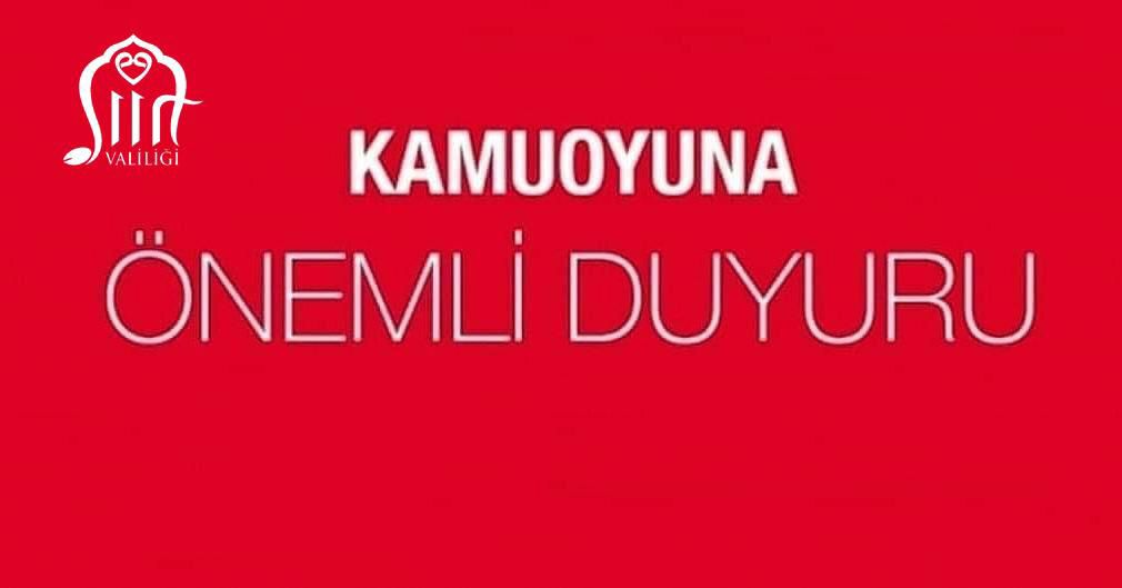 Siirt Valiliği tarafından yapılan açıklamaya göre, il genelinde devam eden