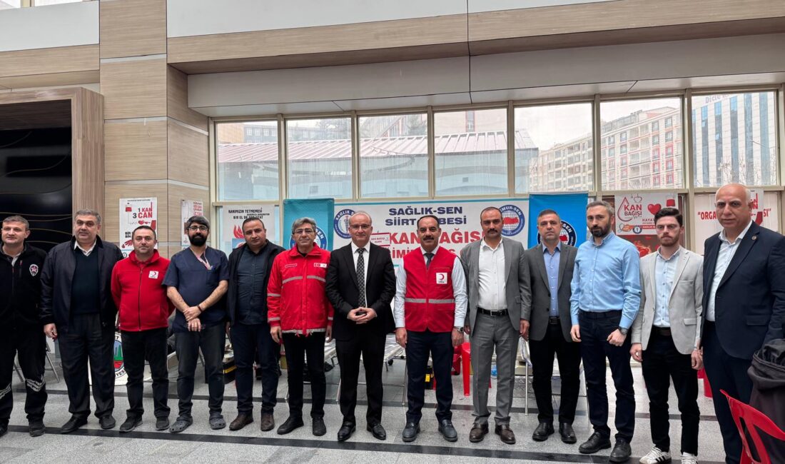 SAĞLIK SEN’DEN KAN BAĞIŞI Sağlık Sen Siirt il Başkanlığı tarafından kan bağış kampanyası düzenlendi
