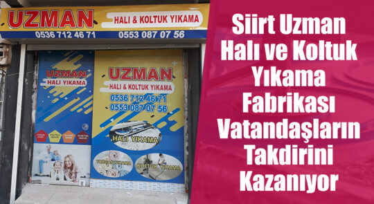 Uzman Halı Yıkama, Siirt’te Kaliteli Hizmet Anlayışıyla Öne Çıkıyor Siirt’te uzun yıllardır halı yıkama sektöründe faaliyet gösteren Uzman Halı