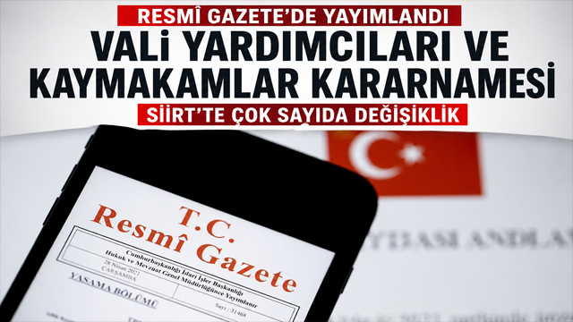 Cumhurbaşkanı Recep Tayyip Erdoğan’ın imzasıyla yayımlanan kaymakamlar ve vali yardımcıları
