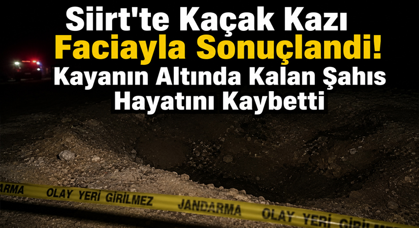 Siirt’te gece saatlerinde kaçak kazı yaptığı iddia edilen bir kişi,