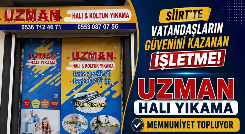 Siirt'te faaliyet gösteren Uzman Halı Yıkama, sunduğu kaliteli hizmet ve