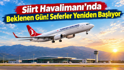 Siirt Havalimanı’nda tarifeli seferler, yaklaşık 1,5 yıl aradan sonra yeniden